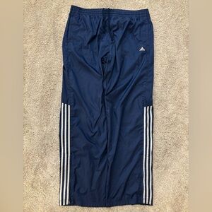 Vtg Y2K Baggy Adidas Windbreaker Track Pants Mens XL Sweatpants Ankle Zips Blue